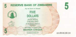 5 Dollars Zimbabwe p.38 2006